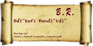 Békefi Renátó névjegykártya